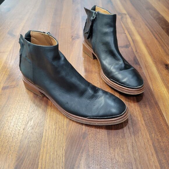 Sarto Nemi Black Leather Zip Up  Booties  Size 6.5 - Picture 2 of 14